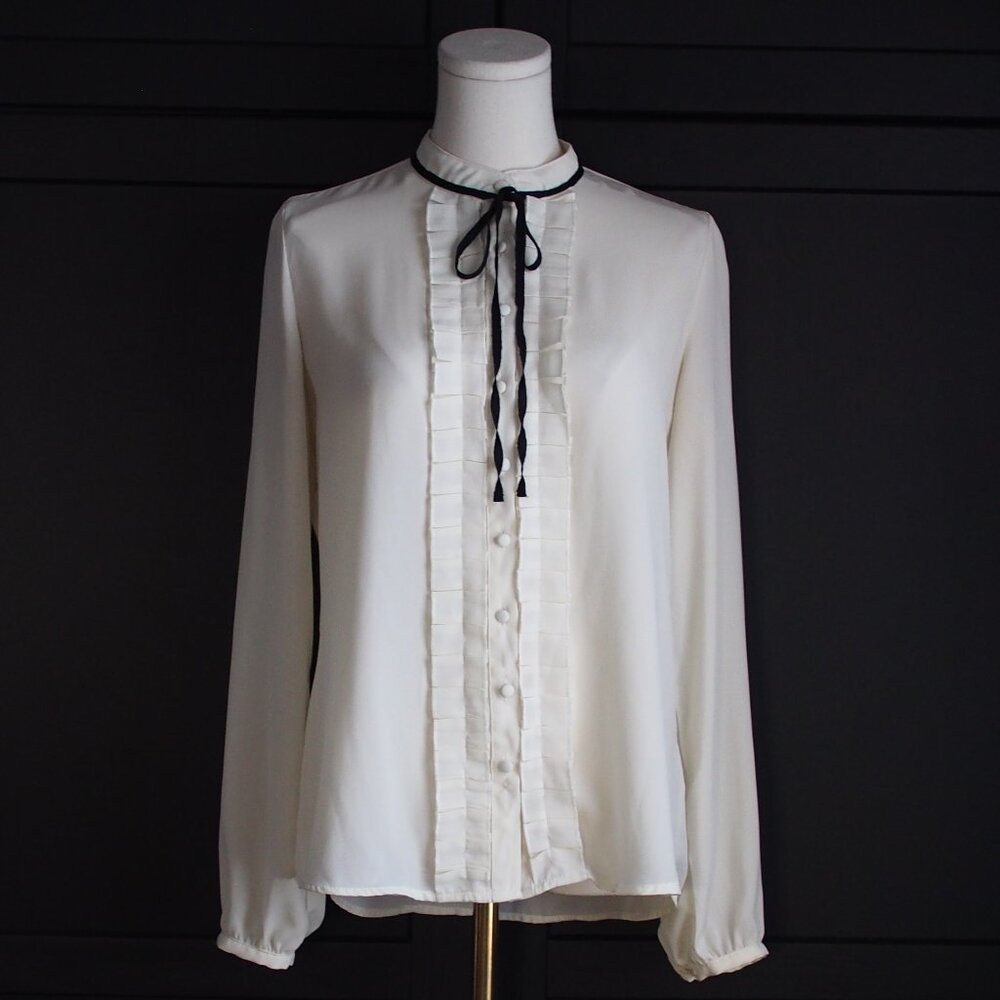 Forever 21|  Cream Ladies Blouse with Black Bow
